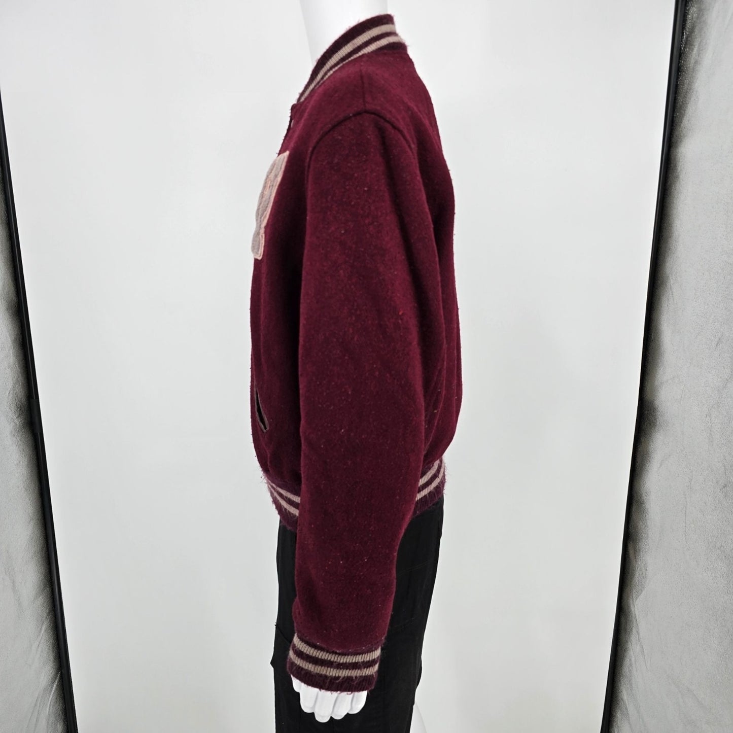 Vintage 1980s Champion Maroon Valley View "Scott" Letterman Varsity Jacket (L)