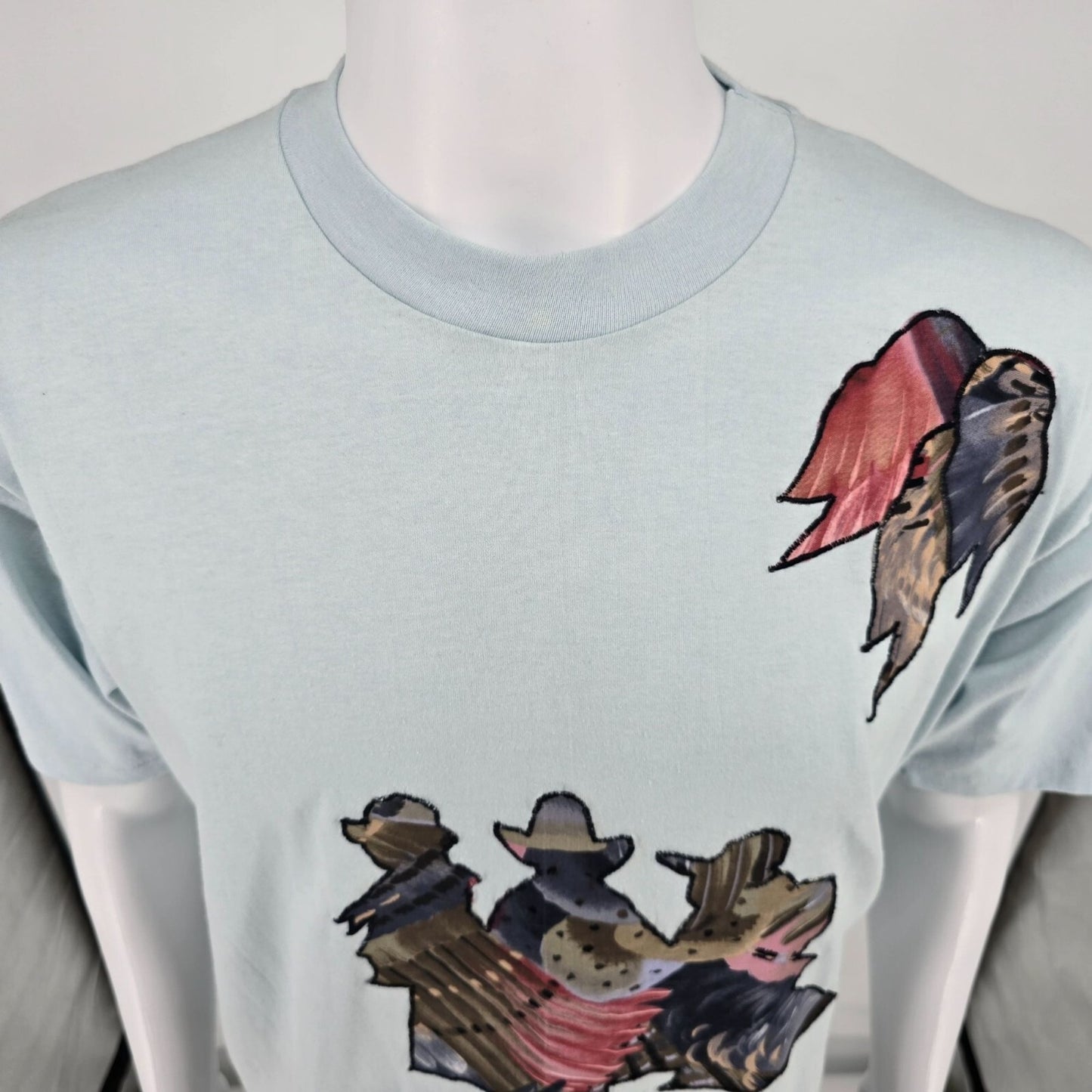 Vintage 1980s Hanes Western Cowboy Dancers DIY Fabric Applique T-Shirt (L/XL)