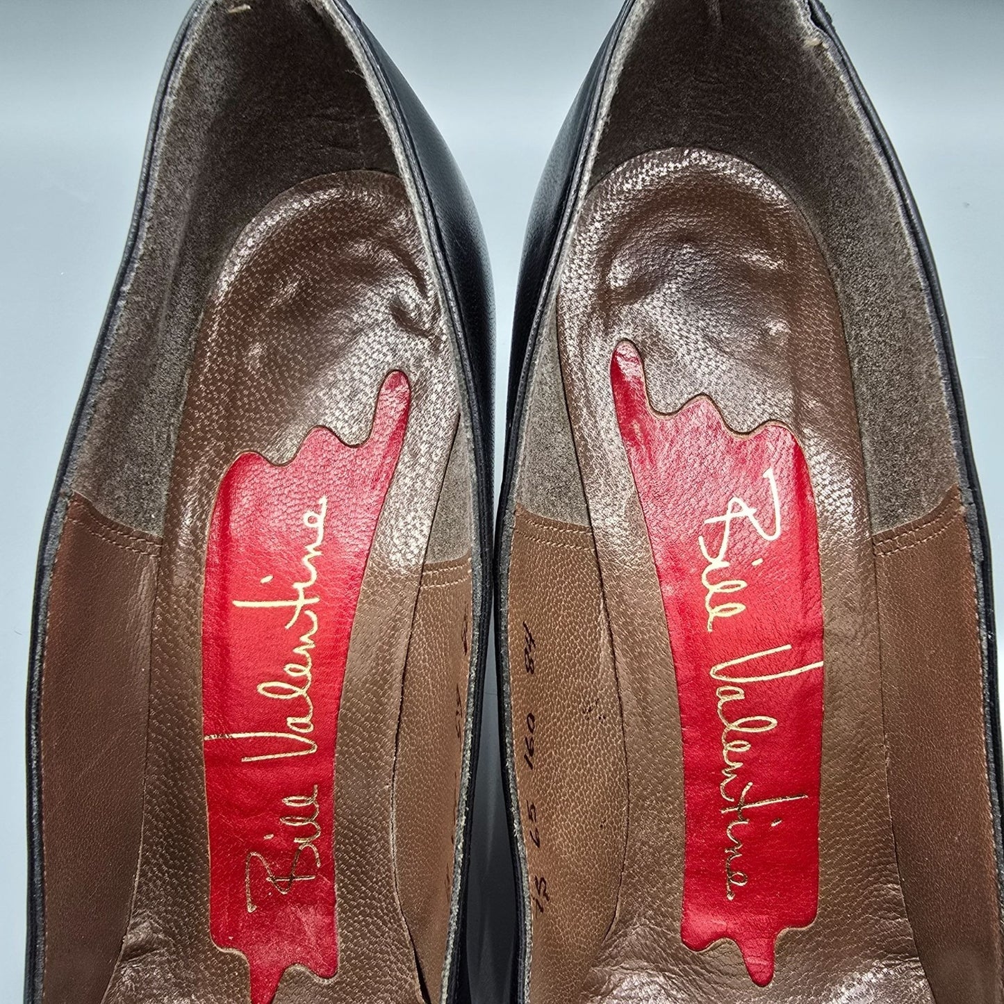 Vintage 1980s Bill Valentine Drip-Appliqué Black/Red/Gray Leather Pumps (7.5B)