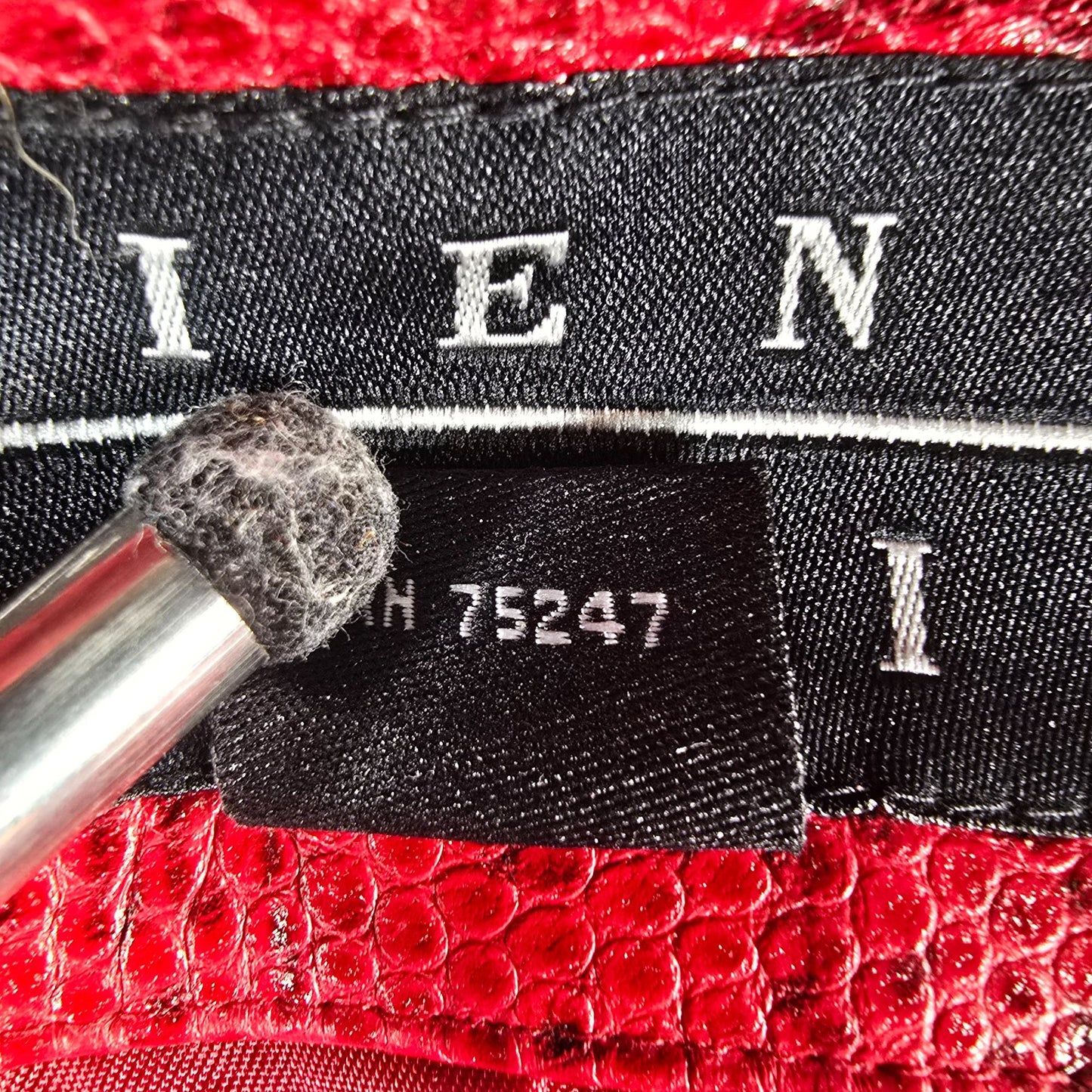 Vintage Y2K Sienna Studio Women's Red Embossed Snake Print Leather Jacket (S)