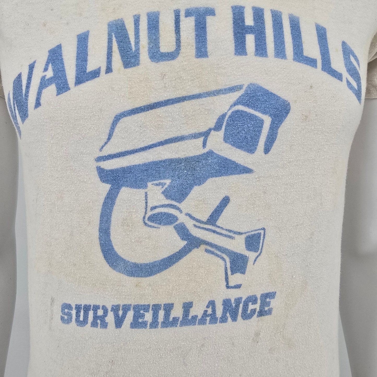 Distressed Vintage 1970s Hanes Walnut Hill Surveillance Cincinnati T-Shirt (S)