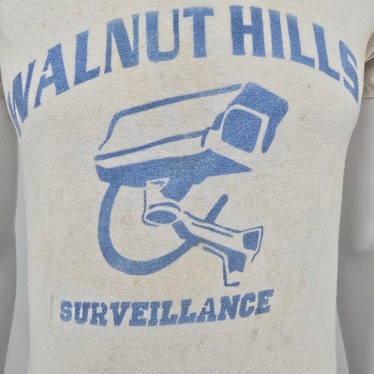 Distressed Vintage 1970s Hanes Walnut Hill Surveillance Cincinnati T-Shirt (S)