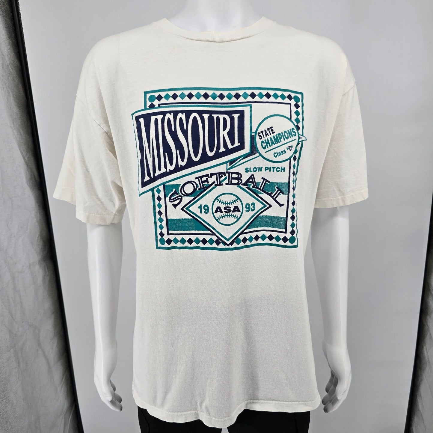 Vintage 1993 Kortes Quarry Missouri Slow Pitch Softball Champions T-Shirt (XL)
