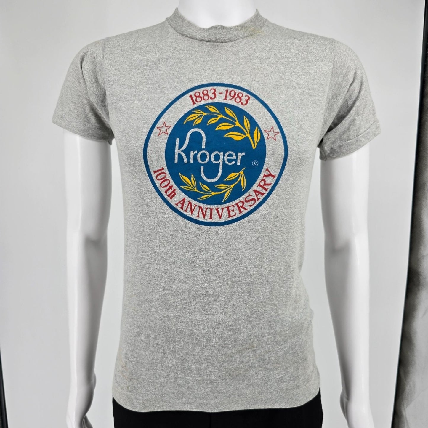 Vintage 1980s Screen Stars Kroger 100th Anniversary 1883-1983 Gray T-Shirt (S)