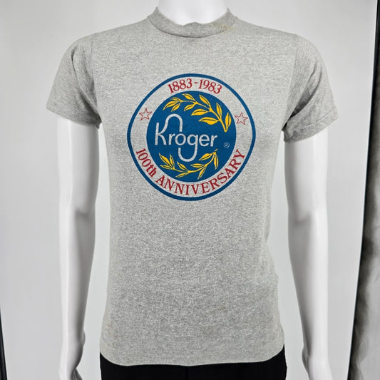 Vintage 1980s Screen Stars Kroger 100th Anniversary 1883-1983 Gray T-Shirt (S)