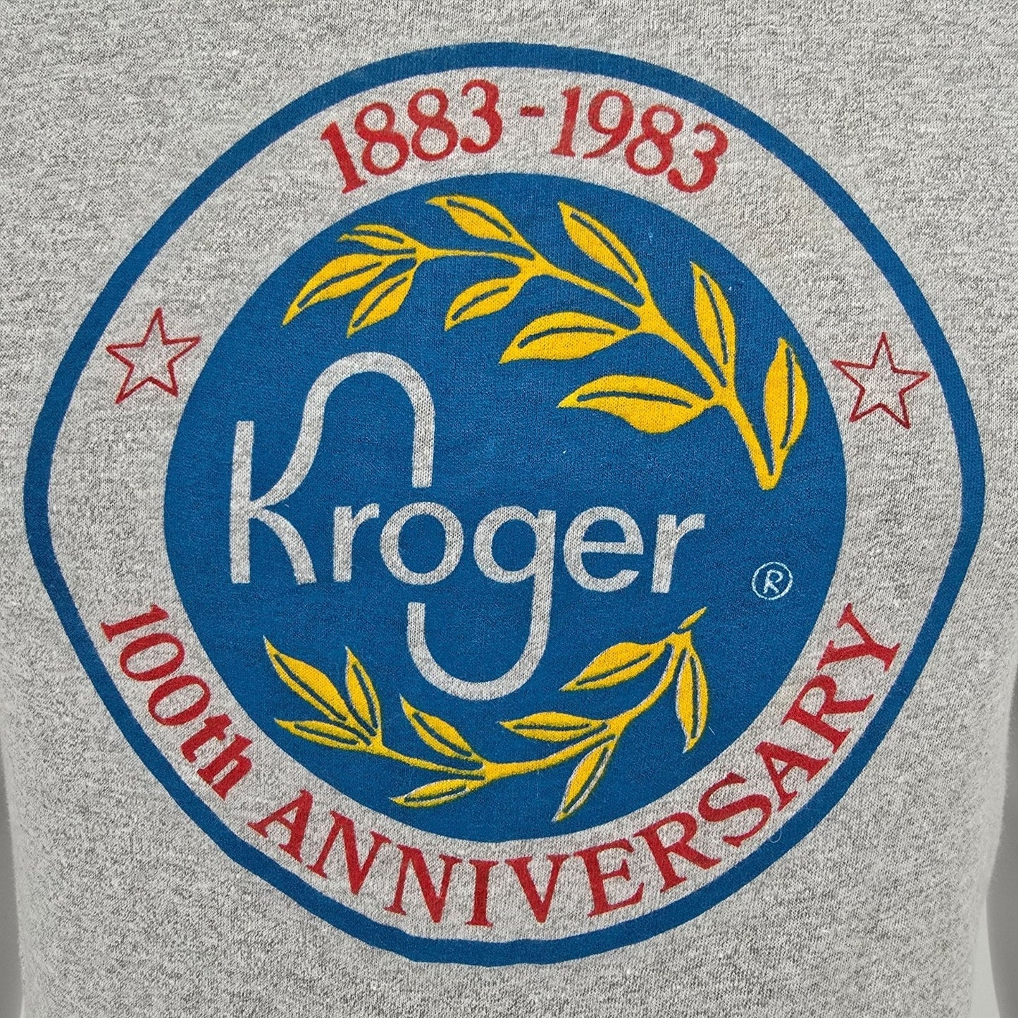 Vintage 1980s Screen Stars Kroger 100th Anniversary 1883-1983 Gray T-Shirt (S)