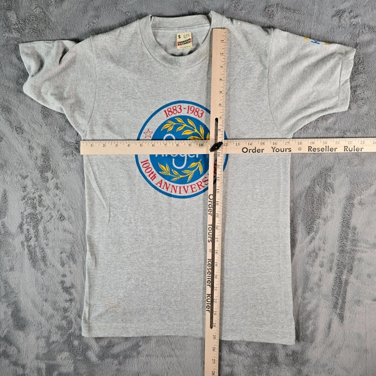 Vintage 1980s Screen Stars Kroger 100th Anniversary 1883-1983 Gray T-Shirt (S)