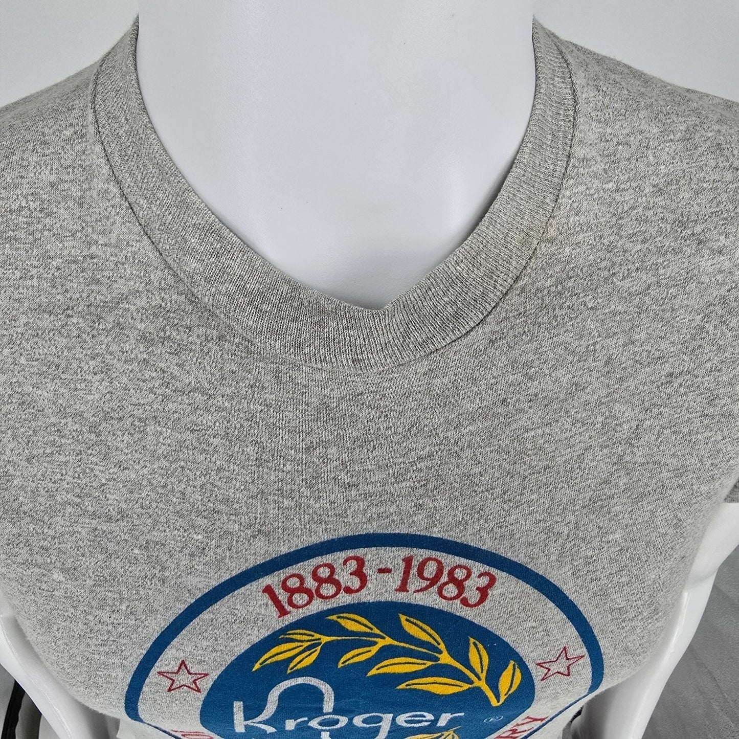 Vintage 1980s Screen Stars Kroger 100th Anniversary 1883-1983 Gray T-Shirt (S)