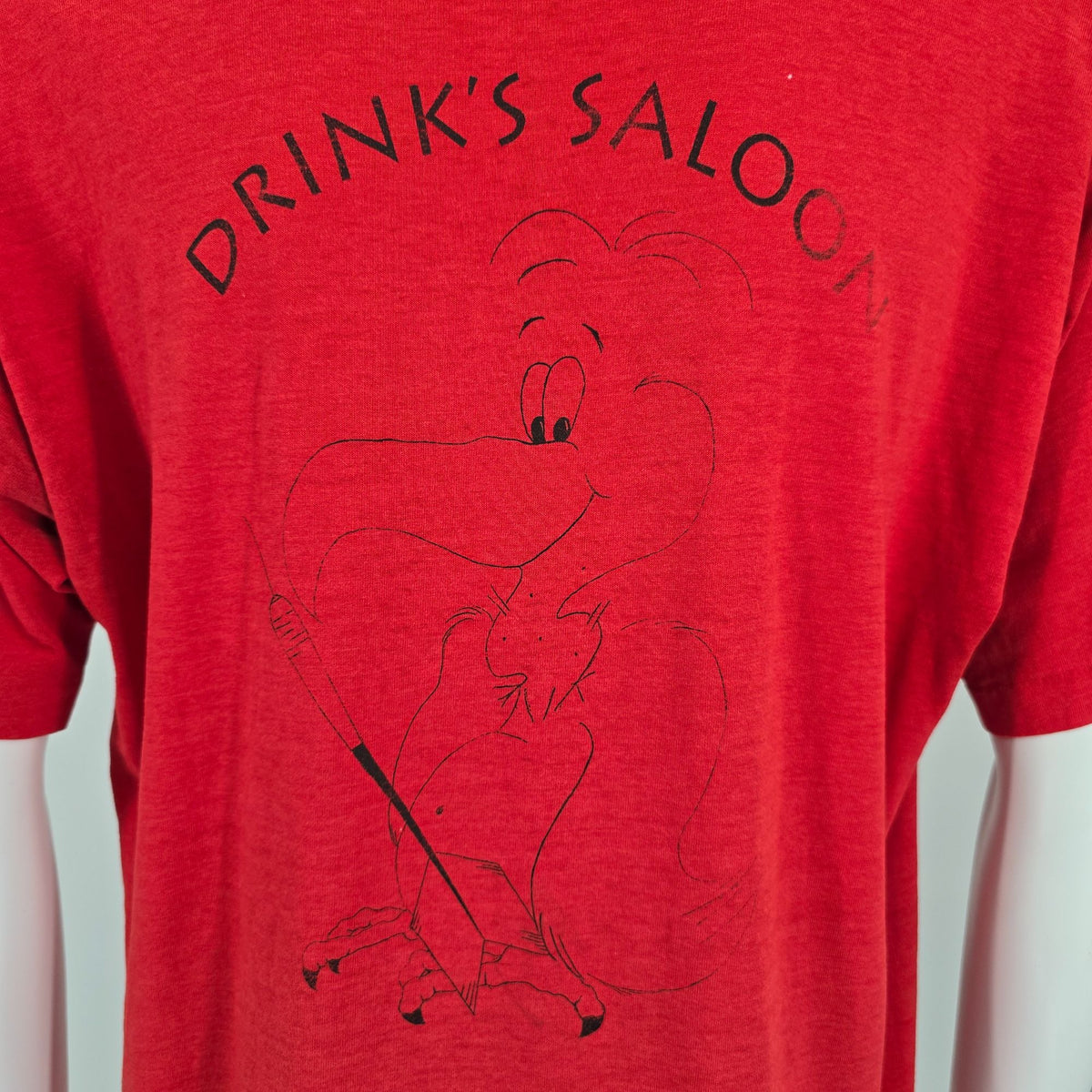 Distressed Vintage 1990s Drink's Saloon Brownstown Township Pocket T-Shirt (XL)