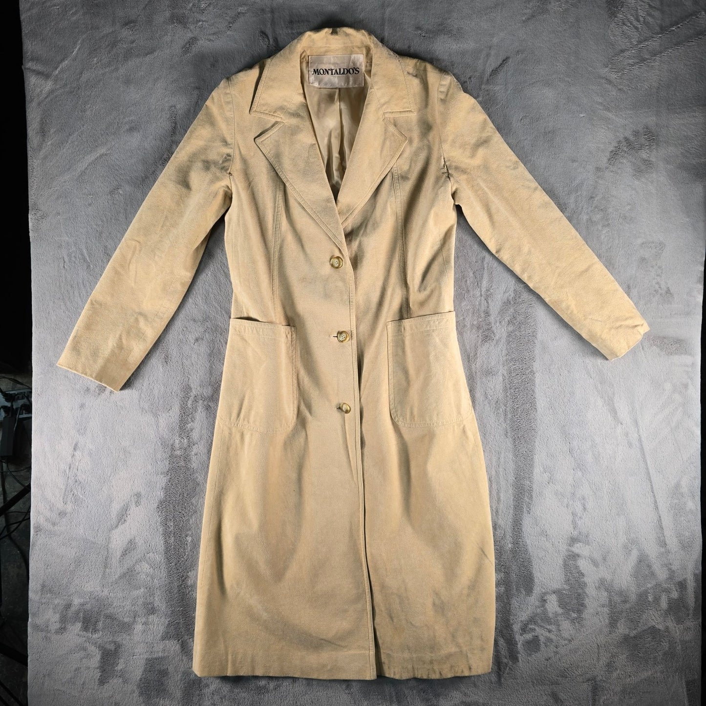 Distressed Vintage 1970s Count Romi/Montaldo's All Weather Ultrasuede Coat (S)