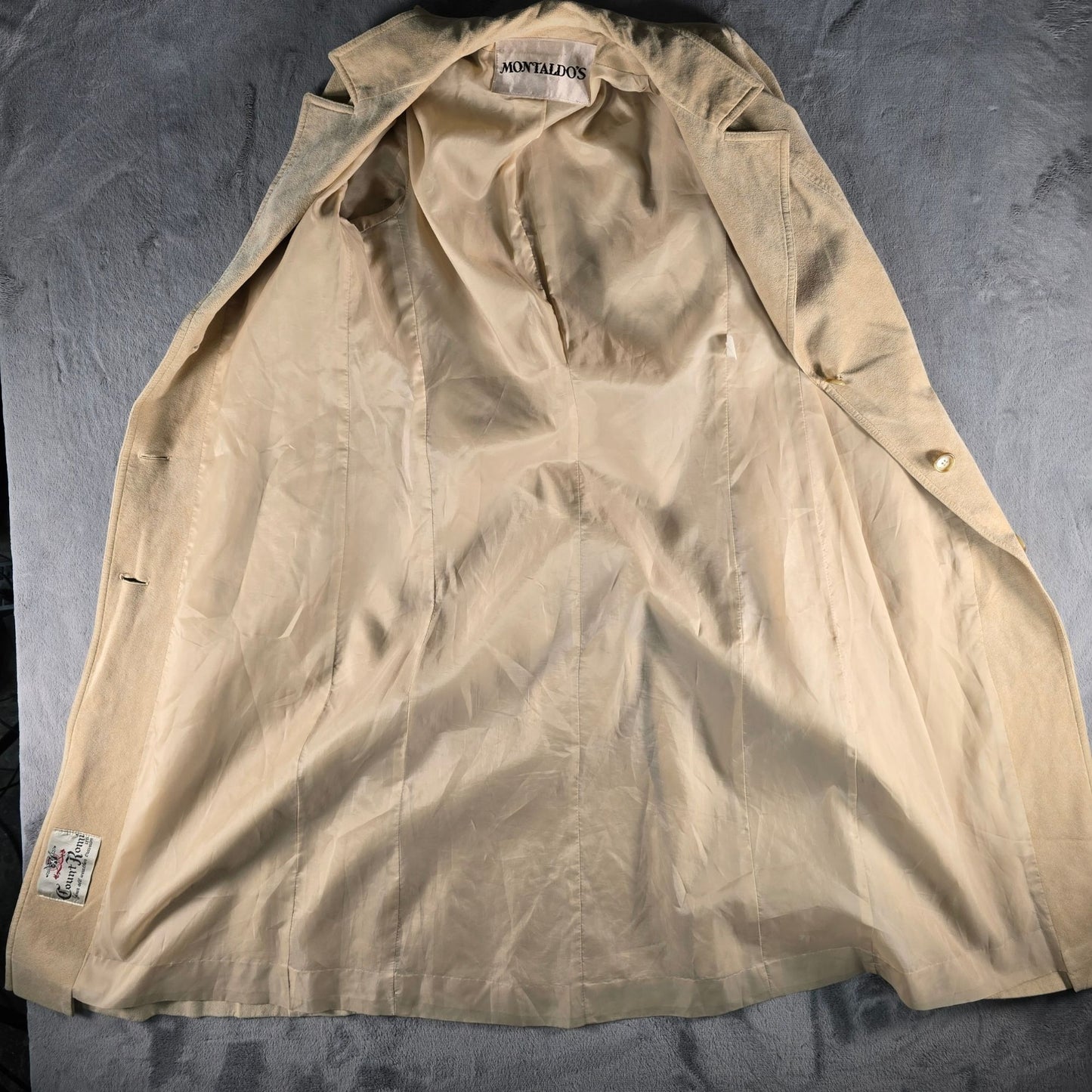 Distressed Vintage 1970s Count Romi/Montaldo's All Weather Ultrasuede Coat (S)