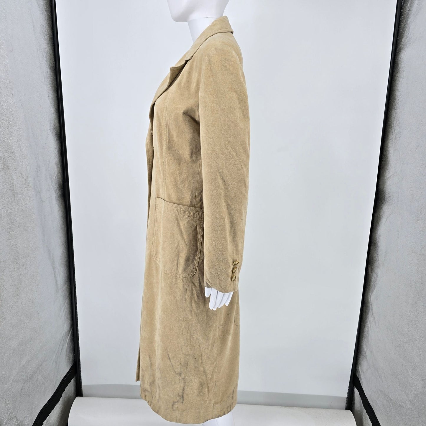 Distressed Vintage 1970s Count Romi/Montaldo's All Weather Ultrasuede Coat (S)
