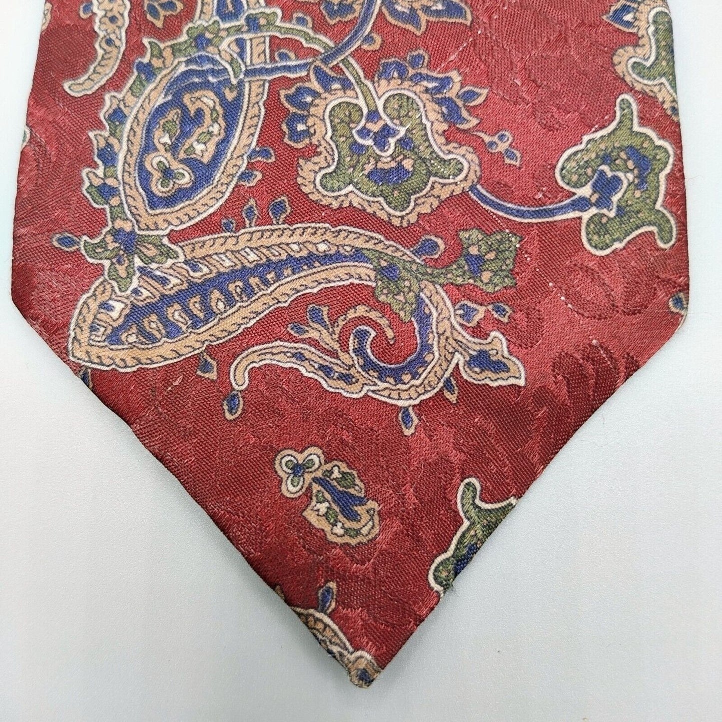 Vintage Envoy Paisley Pattern Red, Blue, Green and Brown Necktie