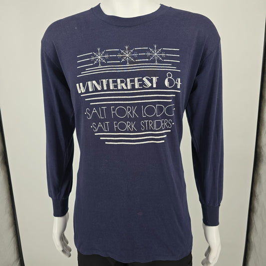 Vintage 1984 Winterfest Salt Fork Cambridge Ohio Long Sleeve T-Shirt (L/XL)