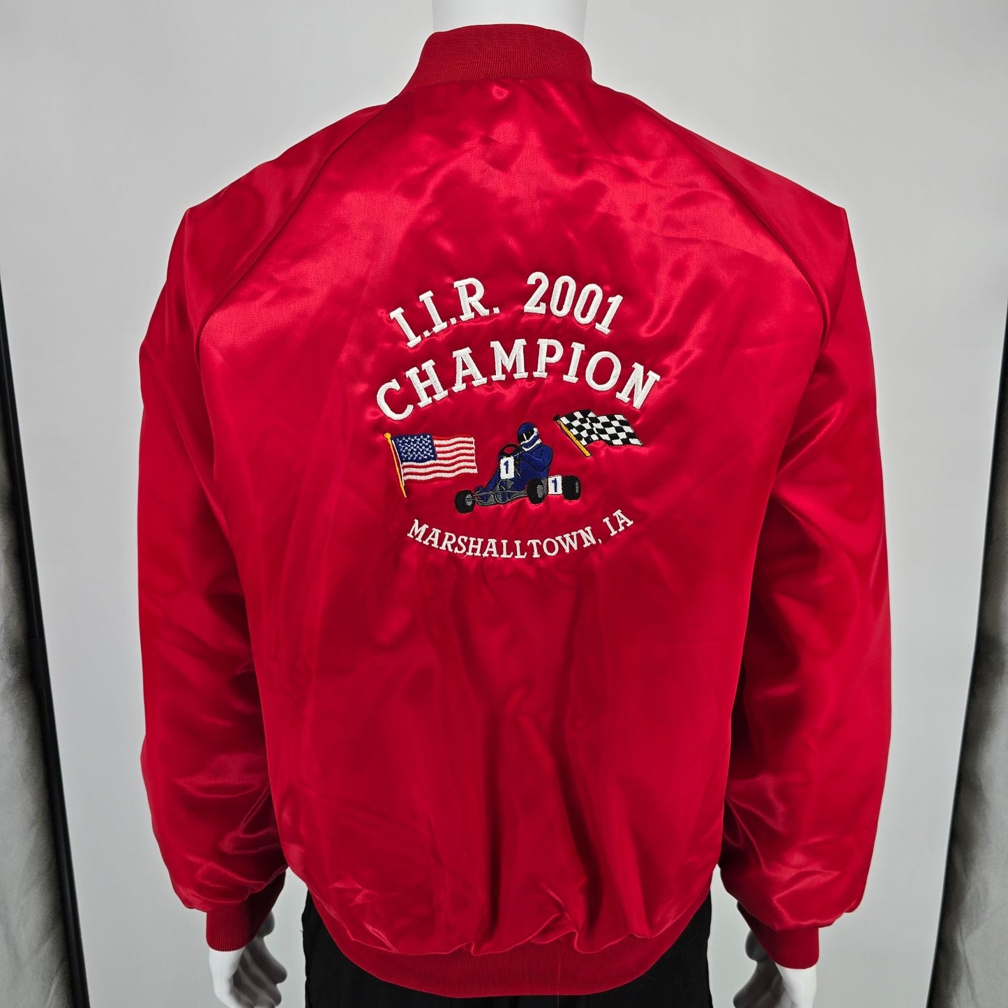 Vintage Y2K King Louie I.R.R. Champion 2001 Marshalltown, IA Racing Jacket (L)