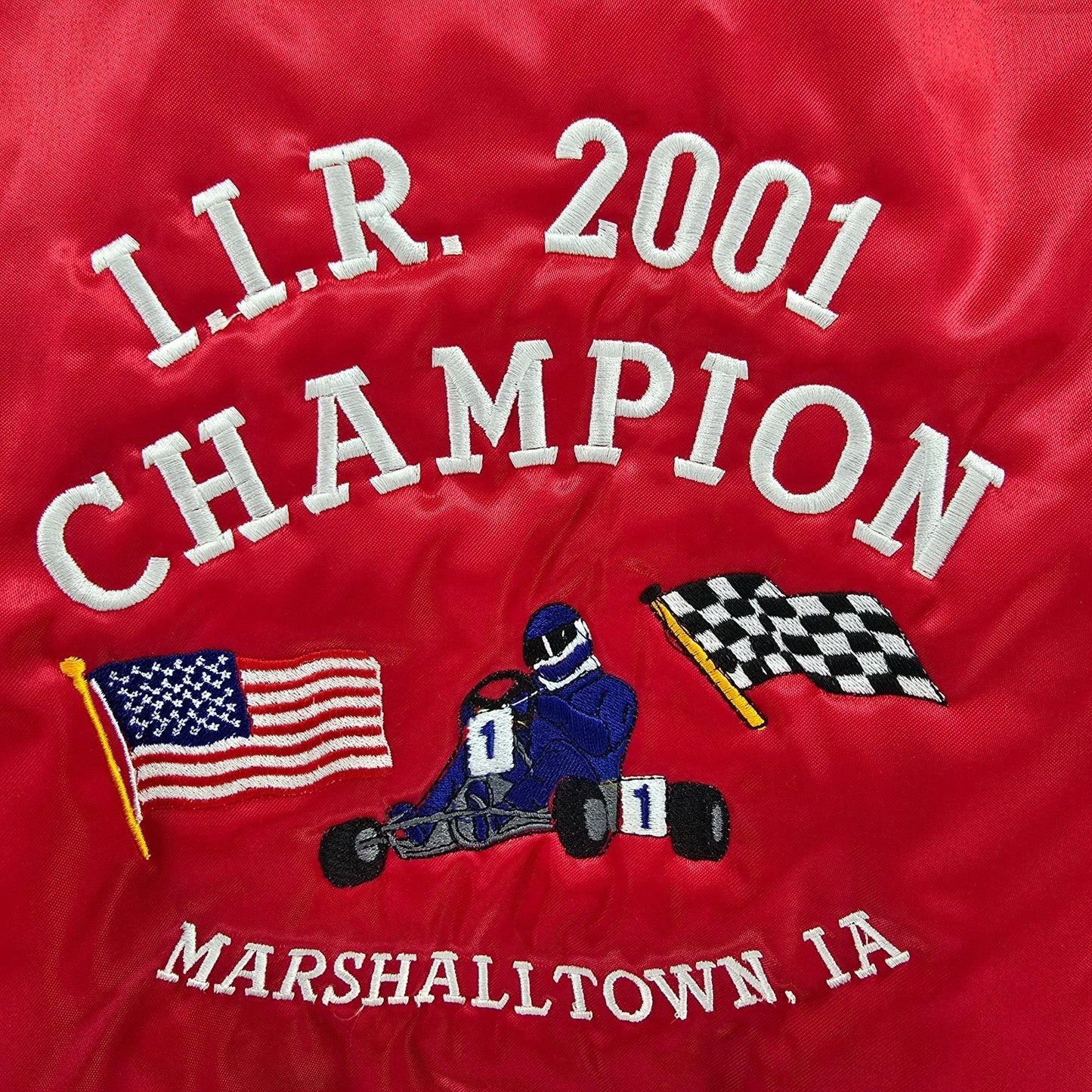 Vintage Y2K King Louie I.R.R. Champion 2001 Marshalltown, IA Racing Jacket (L)