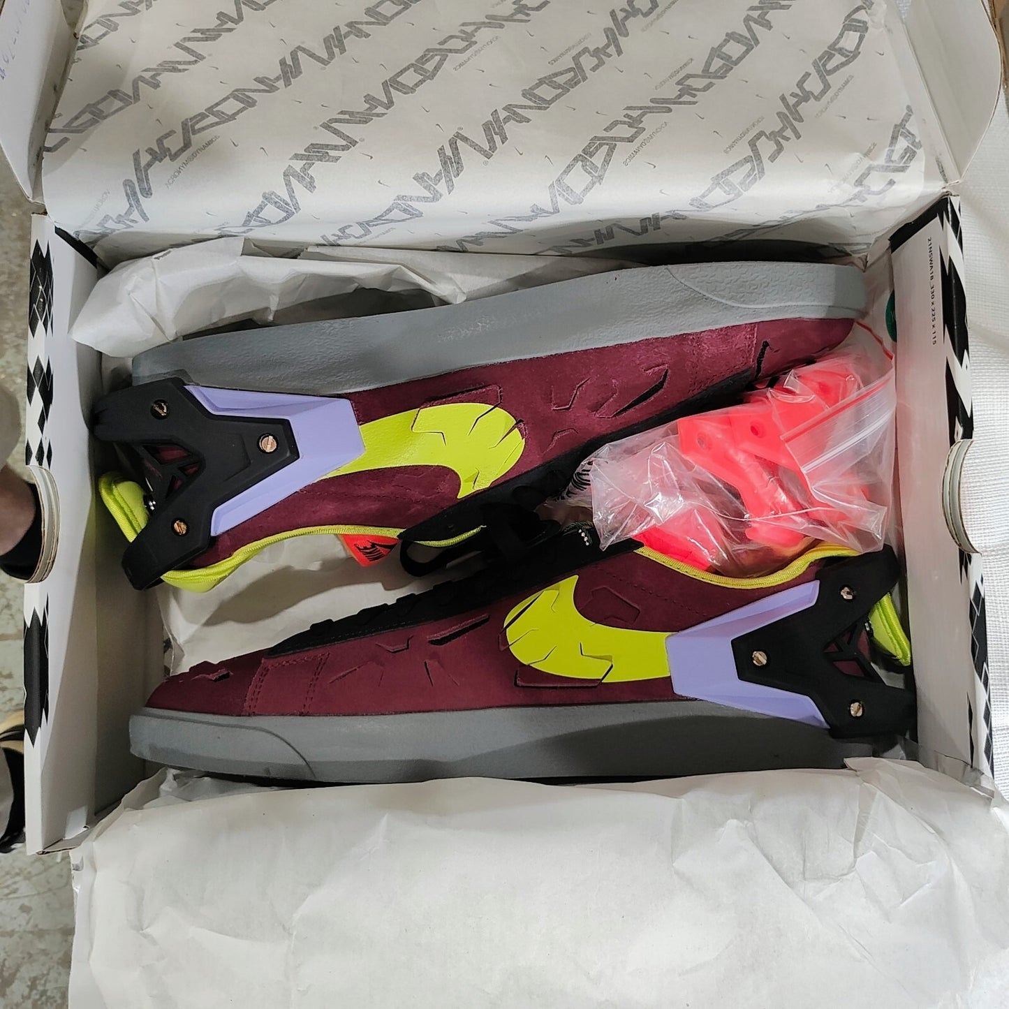 New in Box Mens Nike Blazer Low x Acronym Night Maroon Sneakers (Size 10.5)