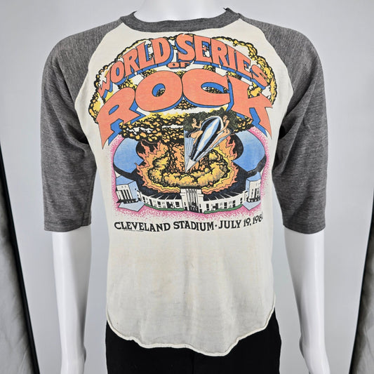Vintage 1980 World Series of Rock Cleveland Stadium Raglan Concert T-Shirt (M)