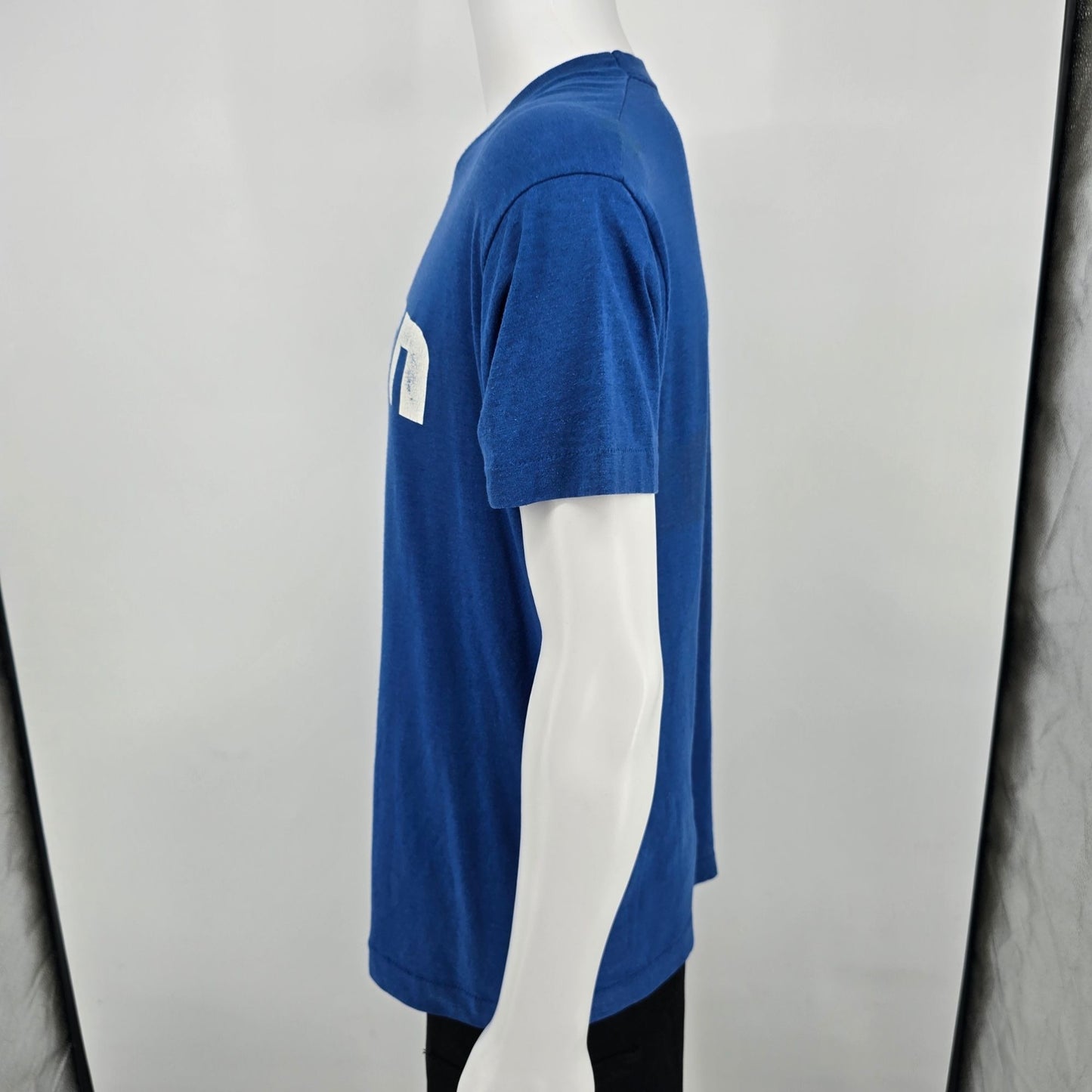 Vintage 1980s Screen Stars Blue Litton Industries Company Picnic T-Shirt (L)