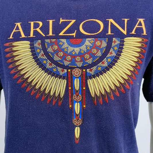 Vintage 1990s Sportex Made in USA "Arizona"  Headdress Raised Texture T-Shirt -M