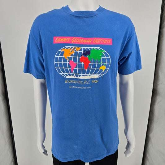 Vintage 1991 National Geographic Society Summer Geography Institute T-Shirt (L)