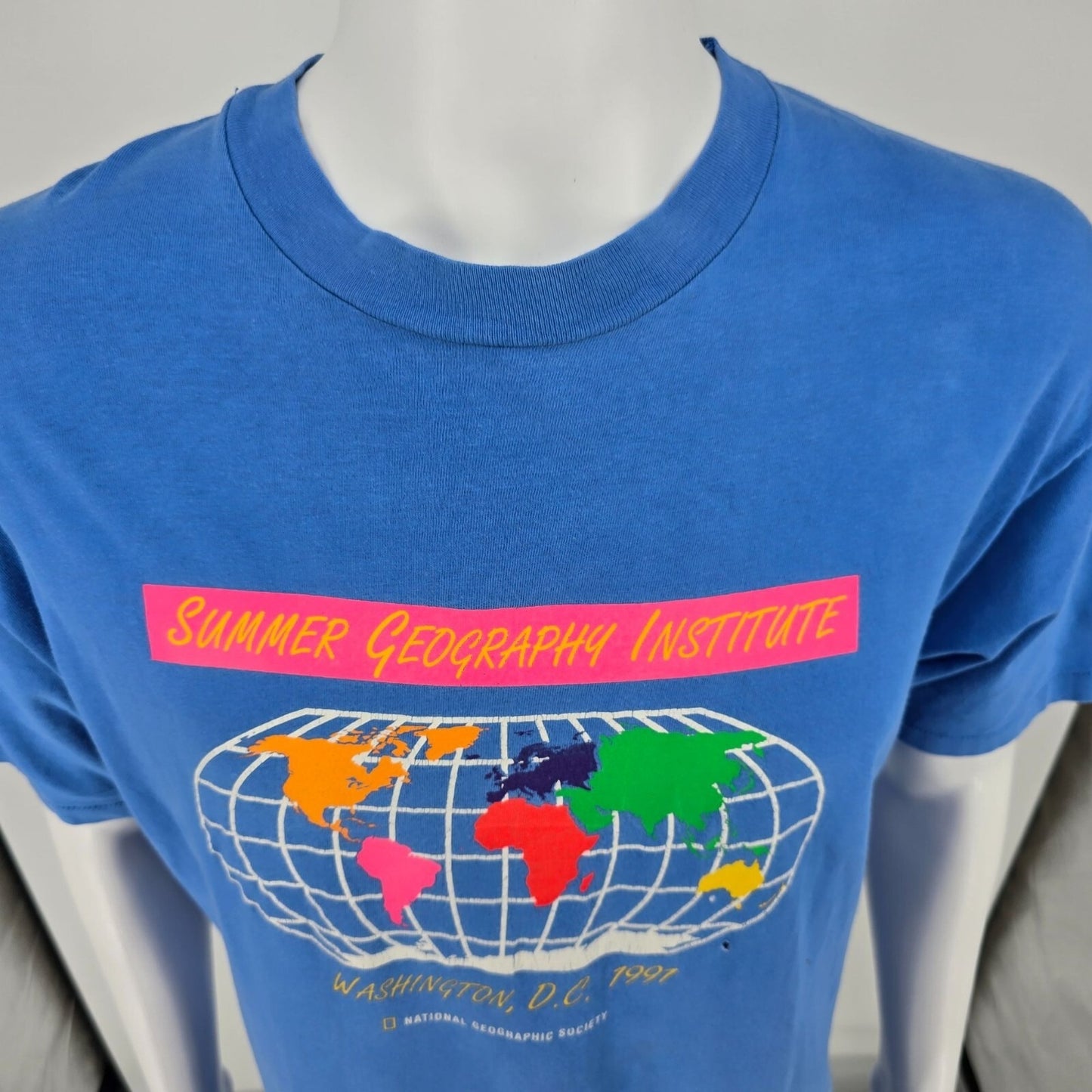 Vintage 1991 National Geographic Society Summer Geography Institute T-Shirt (L)