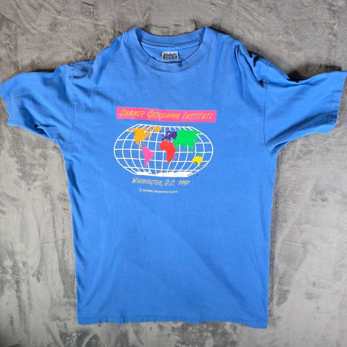 Vintage 1991 National Geographic Society Summer Geography Institute T-Shirt (L)