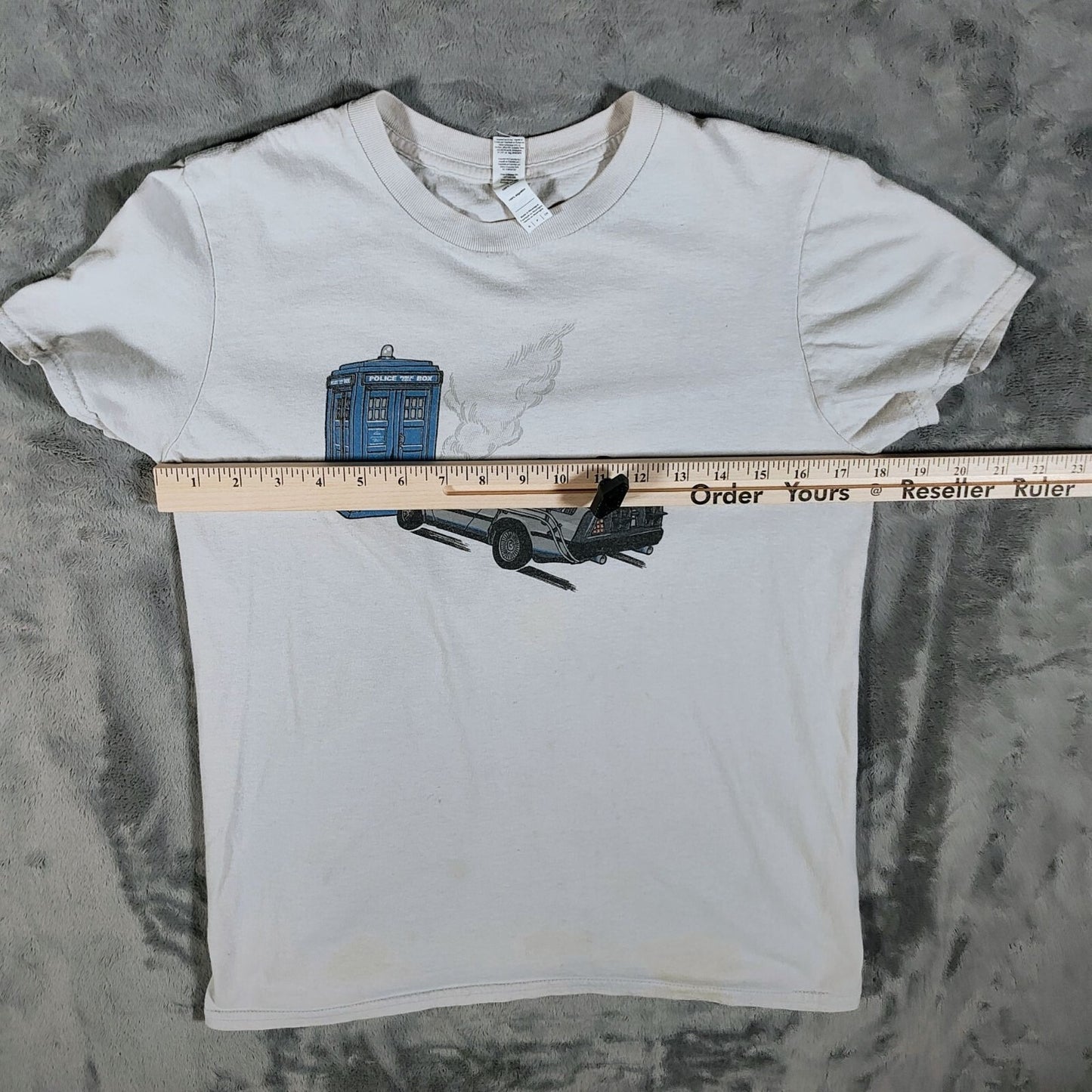 Shirt.Woot Dr. Who Tardis Back to the Future DeLorean Graphic T-Shirt (S) *Fair*