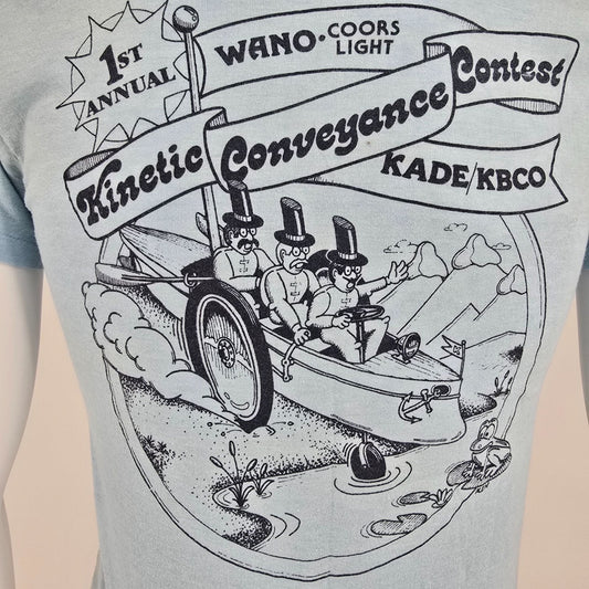 Vintage 1980 Boulder KADE/KBCO 1st Annual Kinetic Conveyance Contest T-Shirt (S)