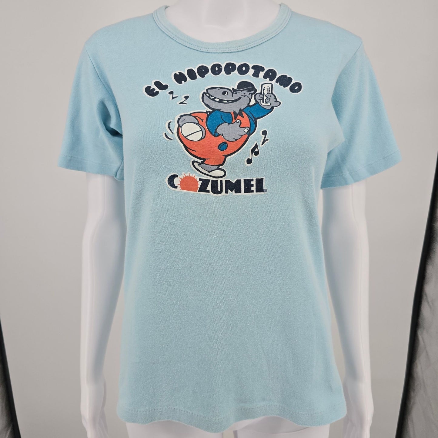 Vintage Late 1970s EL Hipopótamo Cozumel Mexico Discoteca T-Shirt (Women's M)