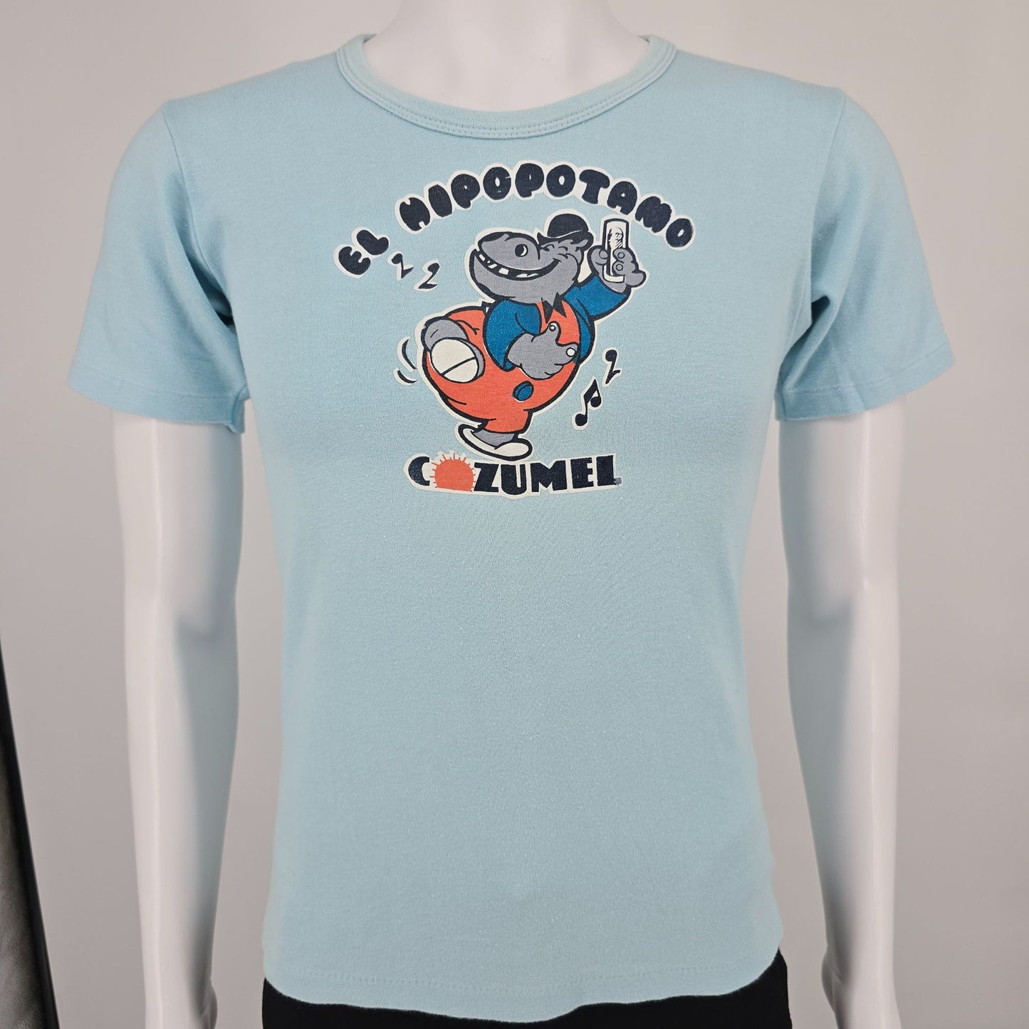 Vintage Late 1970s EL Hipopótamo Cozumel Mexico Discoteca T-Shirt (Women's M)