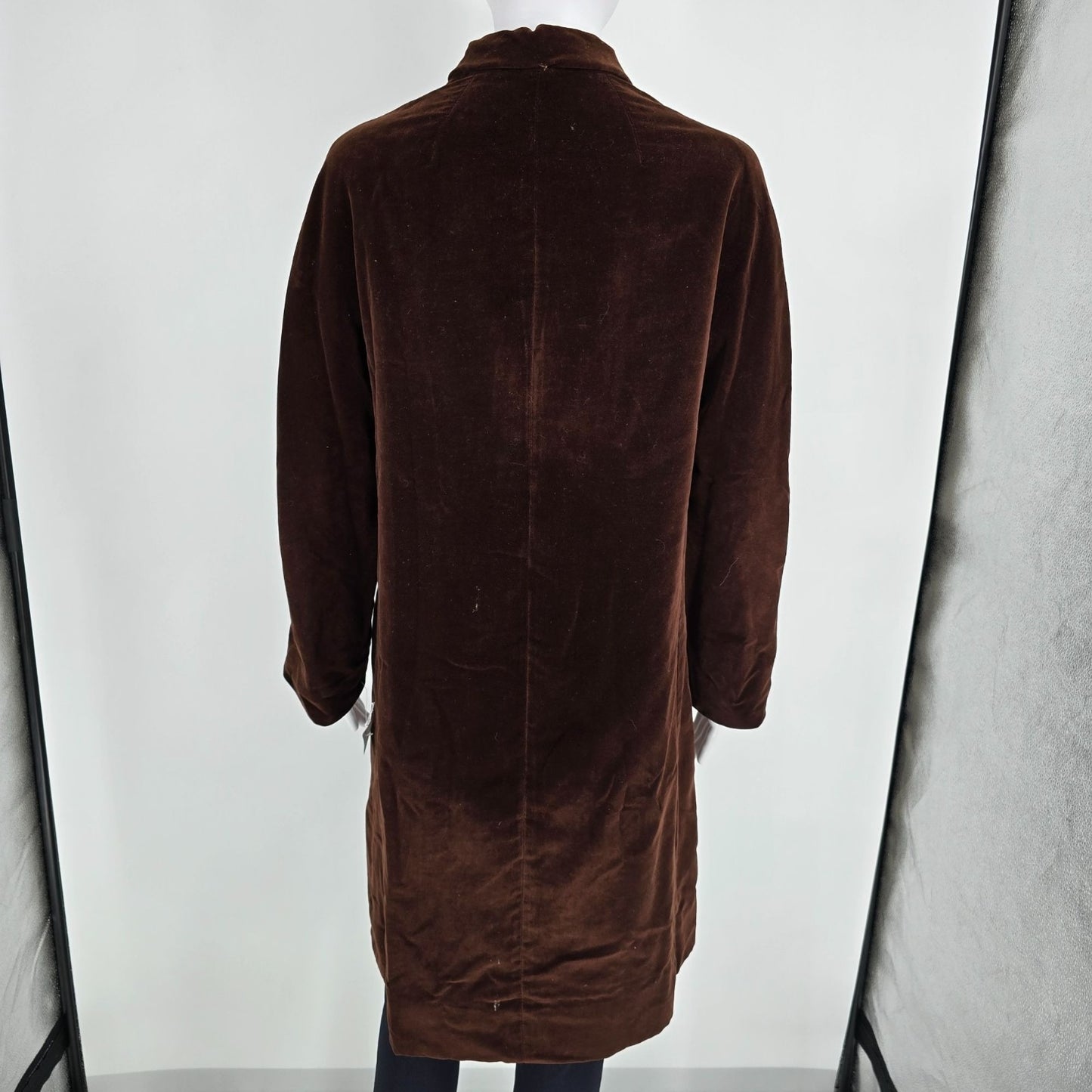 Vintage 1960s Lawrence of London Fabric by Crompton Brown Velveteen Coat (M)