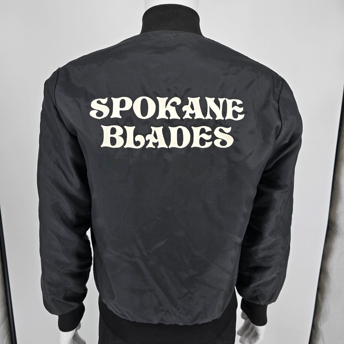 Vintage 1990s "Spokane Blades" Special Olympics Speed Skating Bomber Jacket (S)