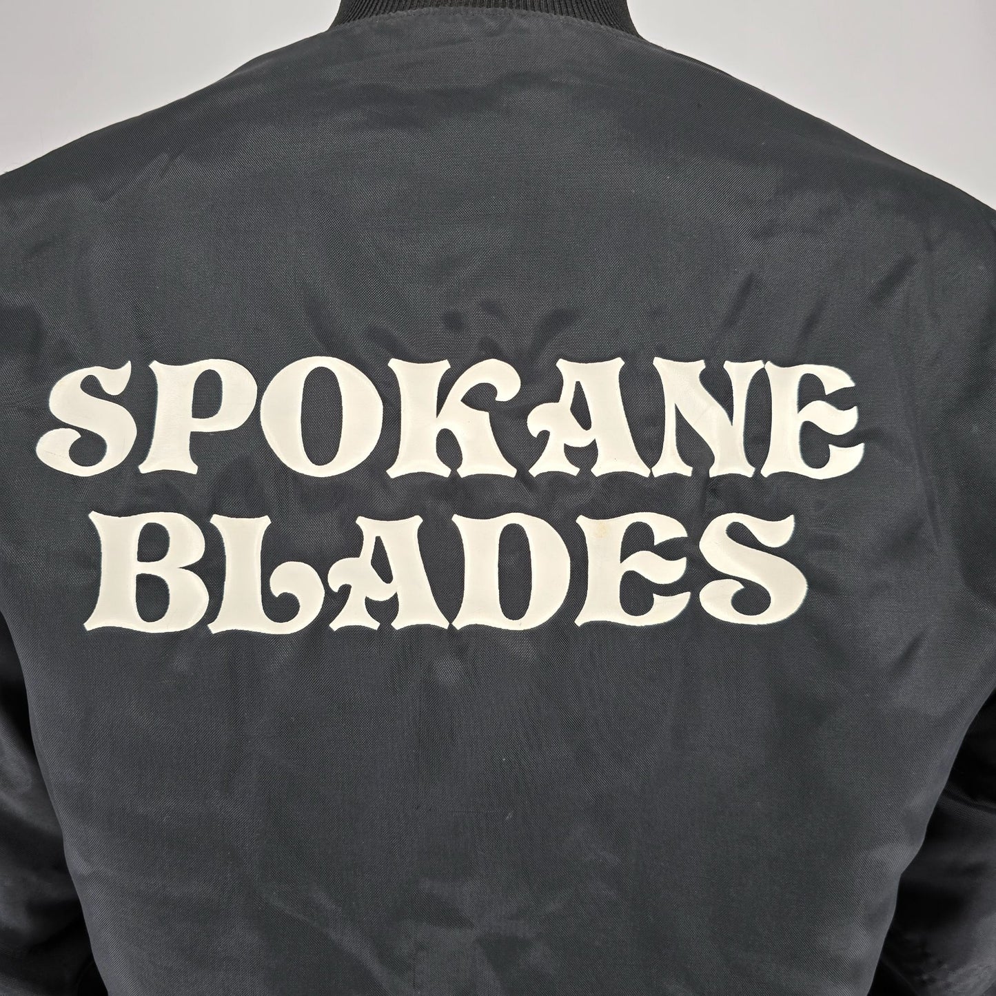 Vintage 1990s "Spokane Blades" Special Olympics Speed Skating Bomber Jacket (S)