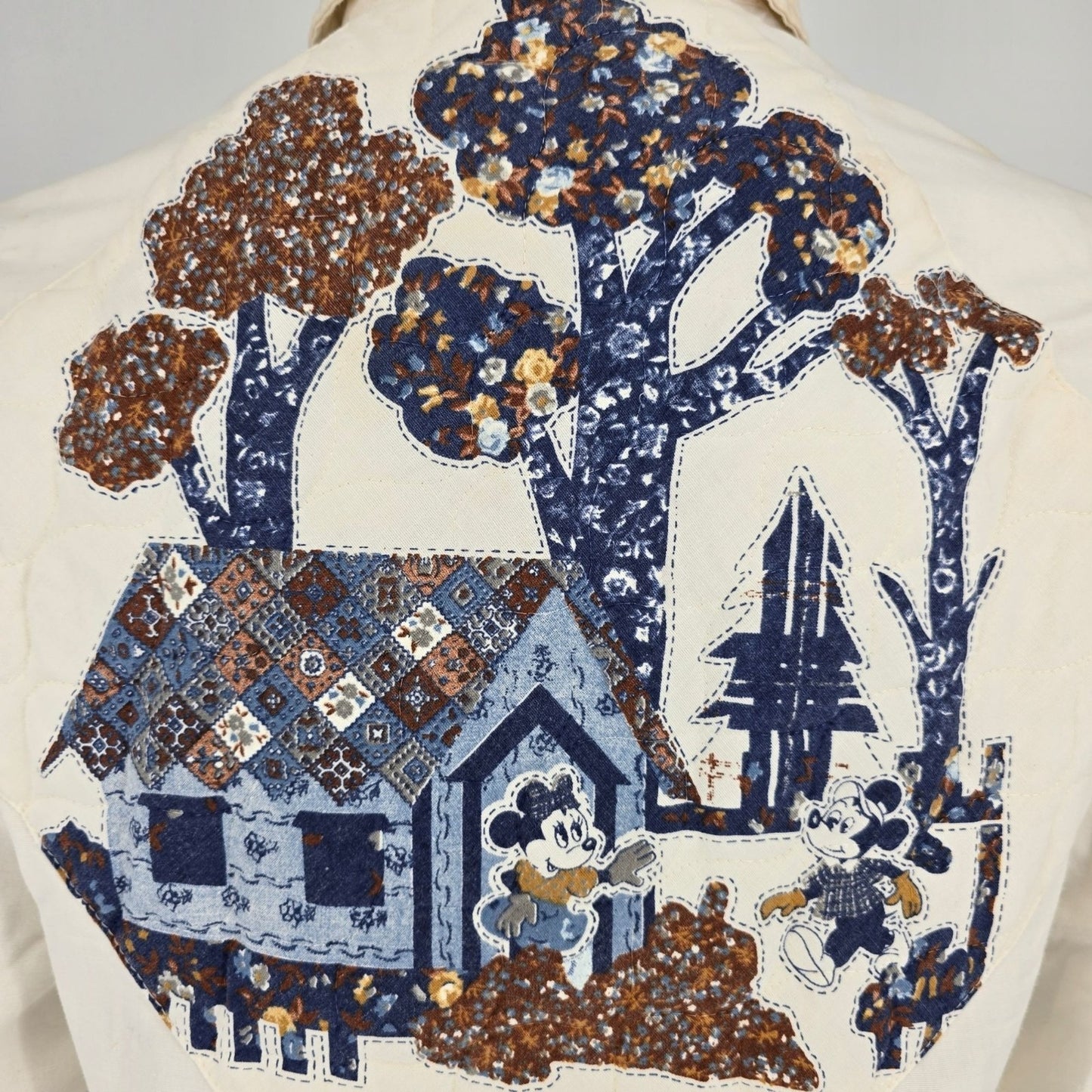 Vintage 1970s Disney Mickey Mouse/Minnie Mouse Quilted Western Shirt (M) *Flaws