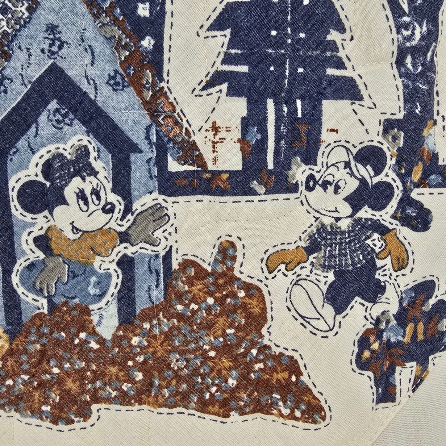 Vintage 1970s Disney Mickey Mouse/Minnie Mouse Quilted Western Shirt (M) *Flaws