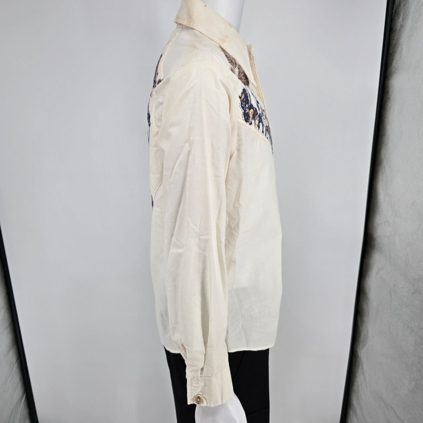 Vintage 1970s Disney Mickey Mouse/Minnie Mouse Quilted Western Shirt (M) *Flaws