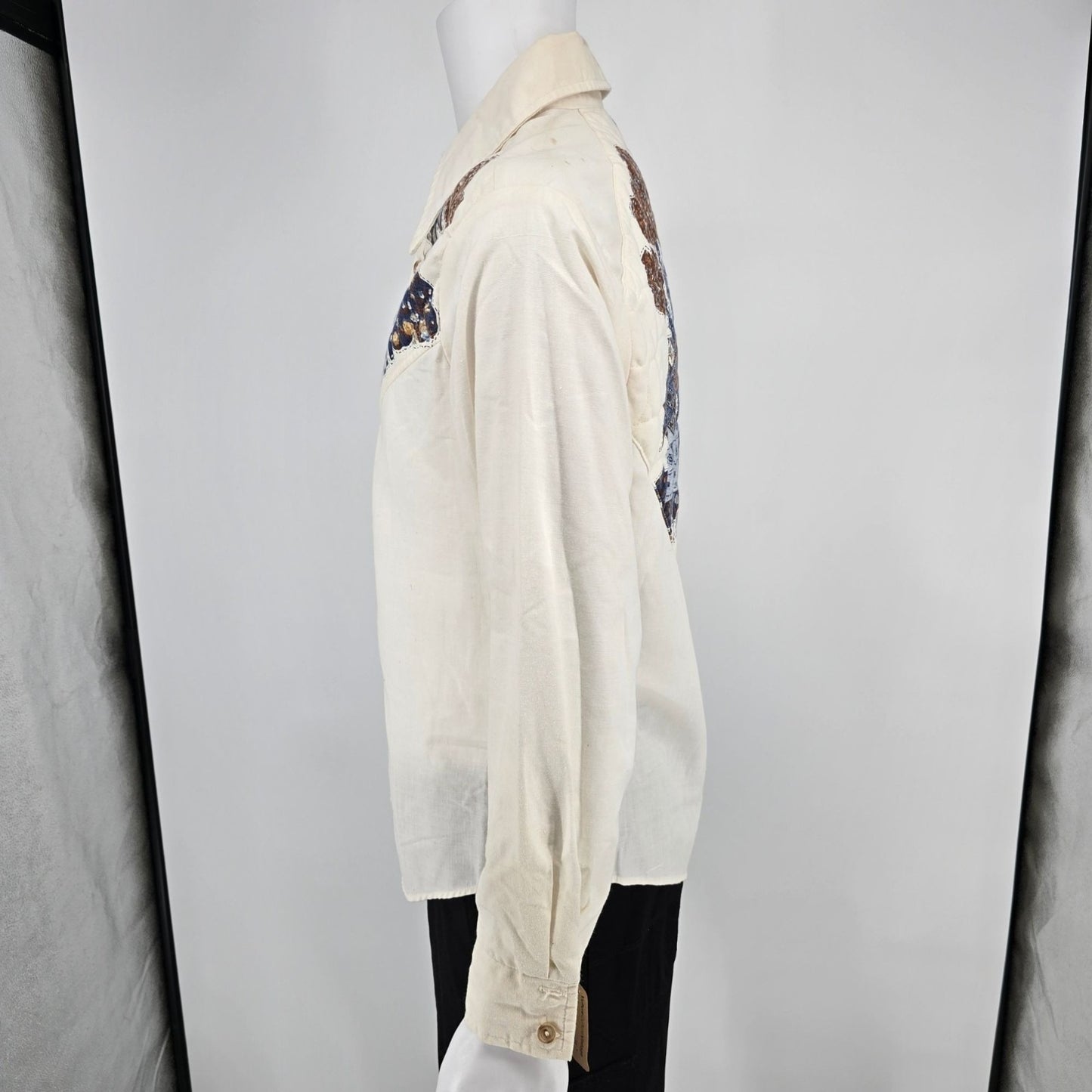 Vintage 1970s Disney Mickey Mouse/Minnie Mouse Quilted Western Shirt (M) *Flaws