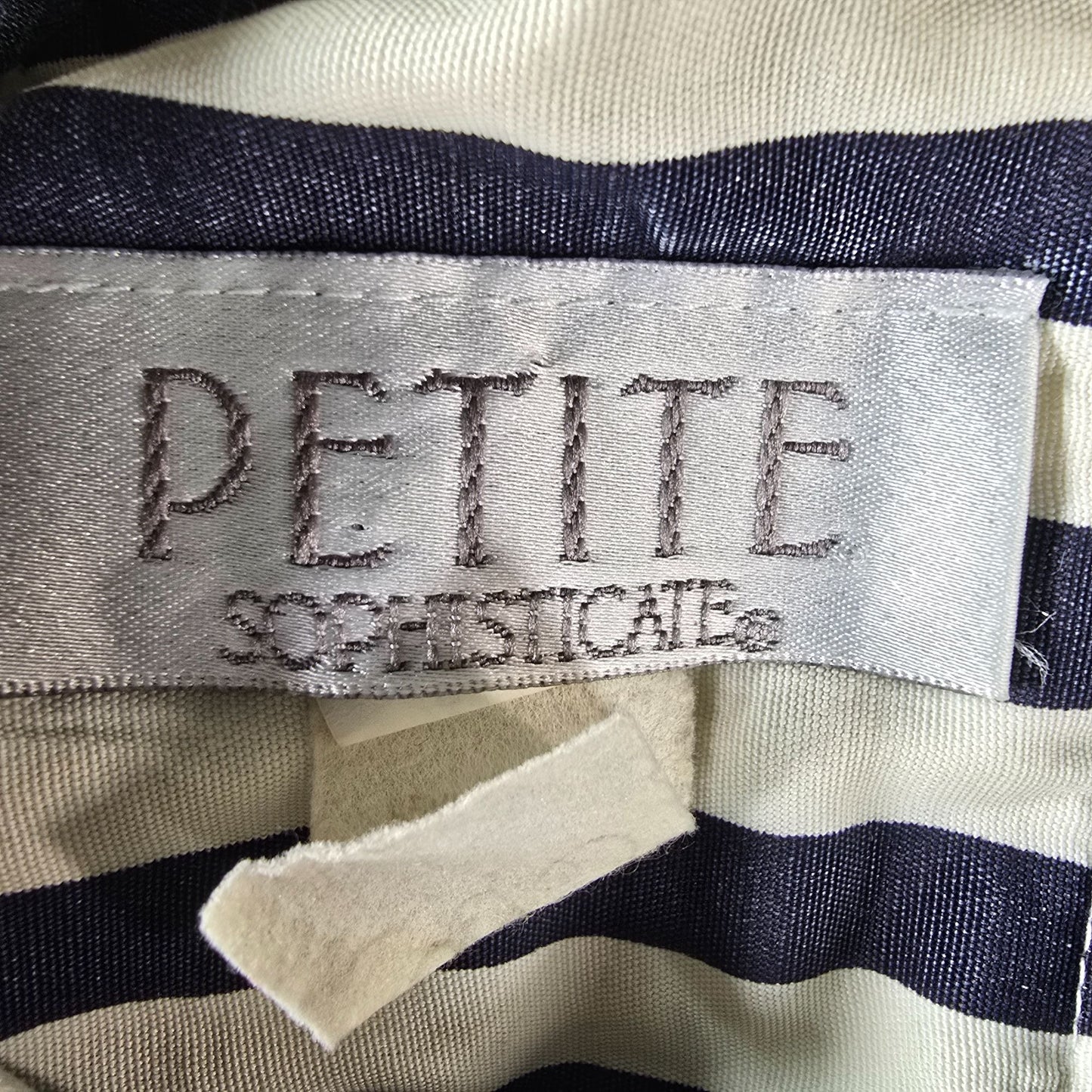 Vintage 1980s Petite Sophisticate Nautical Stripe Anchor Button Dress (Small)