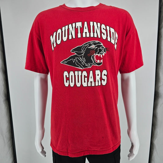Vintage 1990s Mountainside Middle School Cougars Scottsdale, AZ T-Shirt (XL)