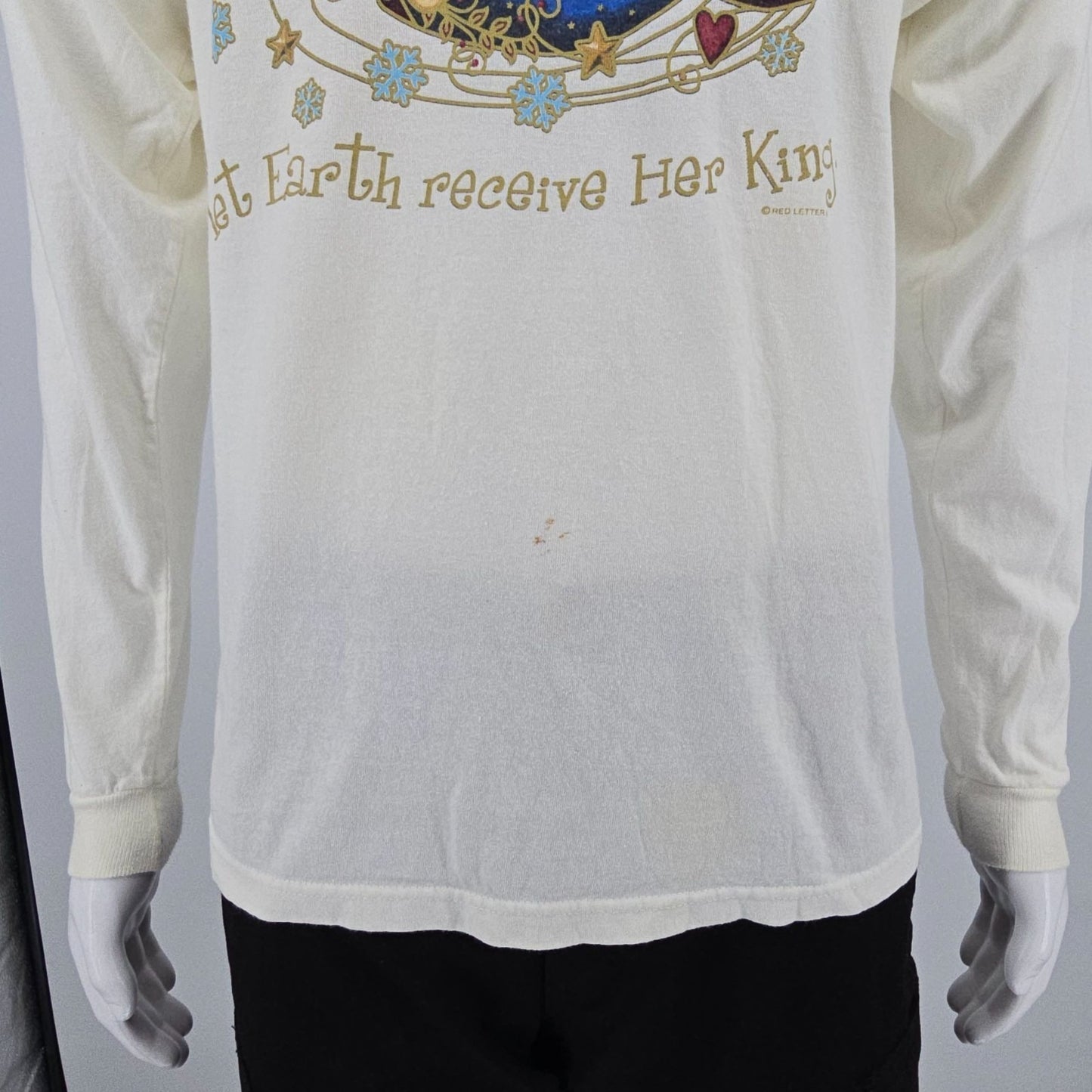 2000s Delta Magnum Weight "Joy to the World" Long Sleeve Christmas T-Shirt (M)