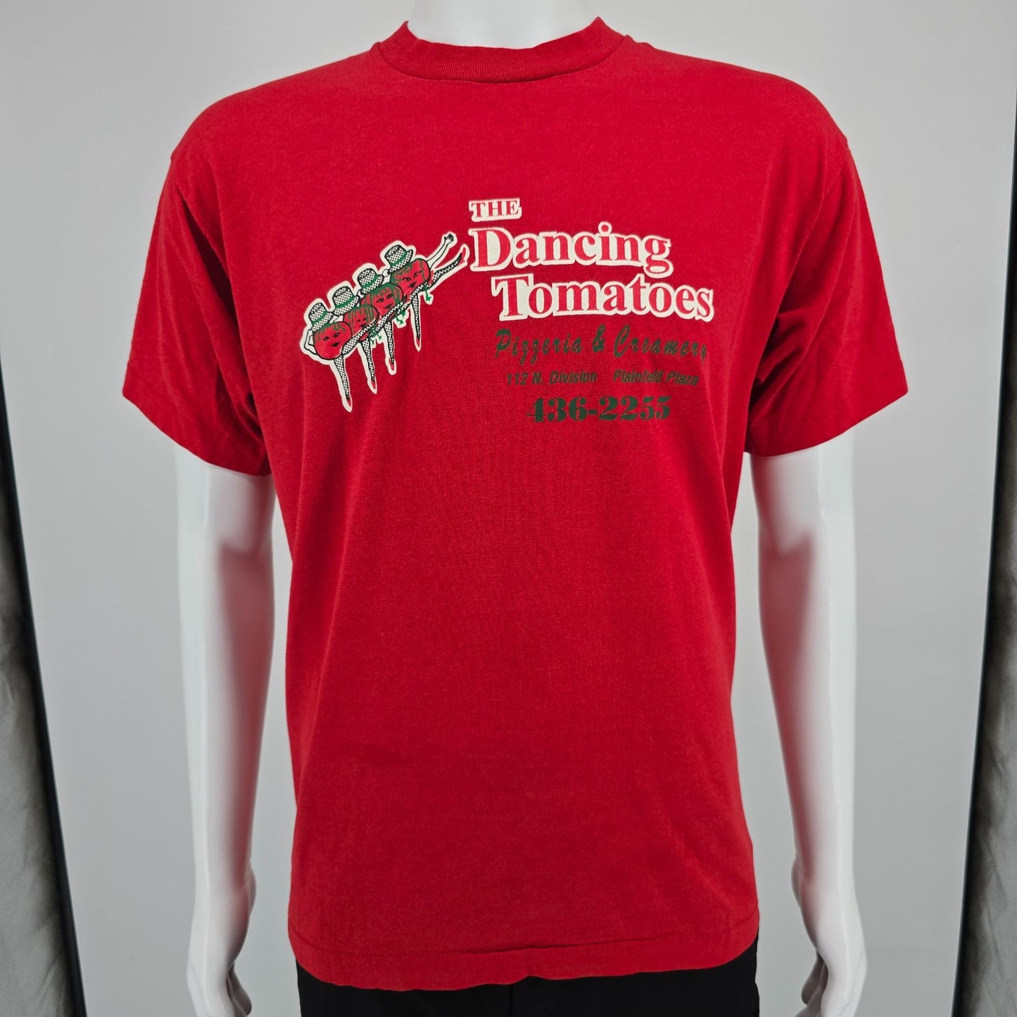 Vintage 1990s The Dancing Tomatoes Pizzeria & Creamery Plainfield IL T-Shirt (L)