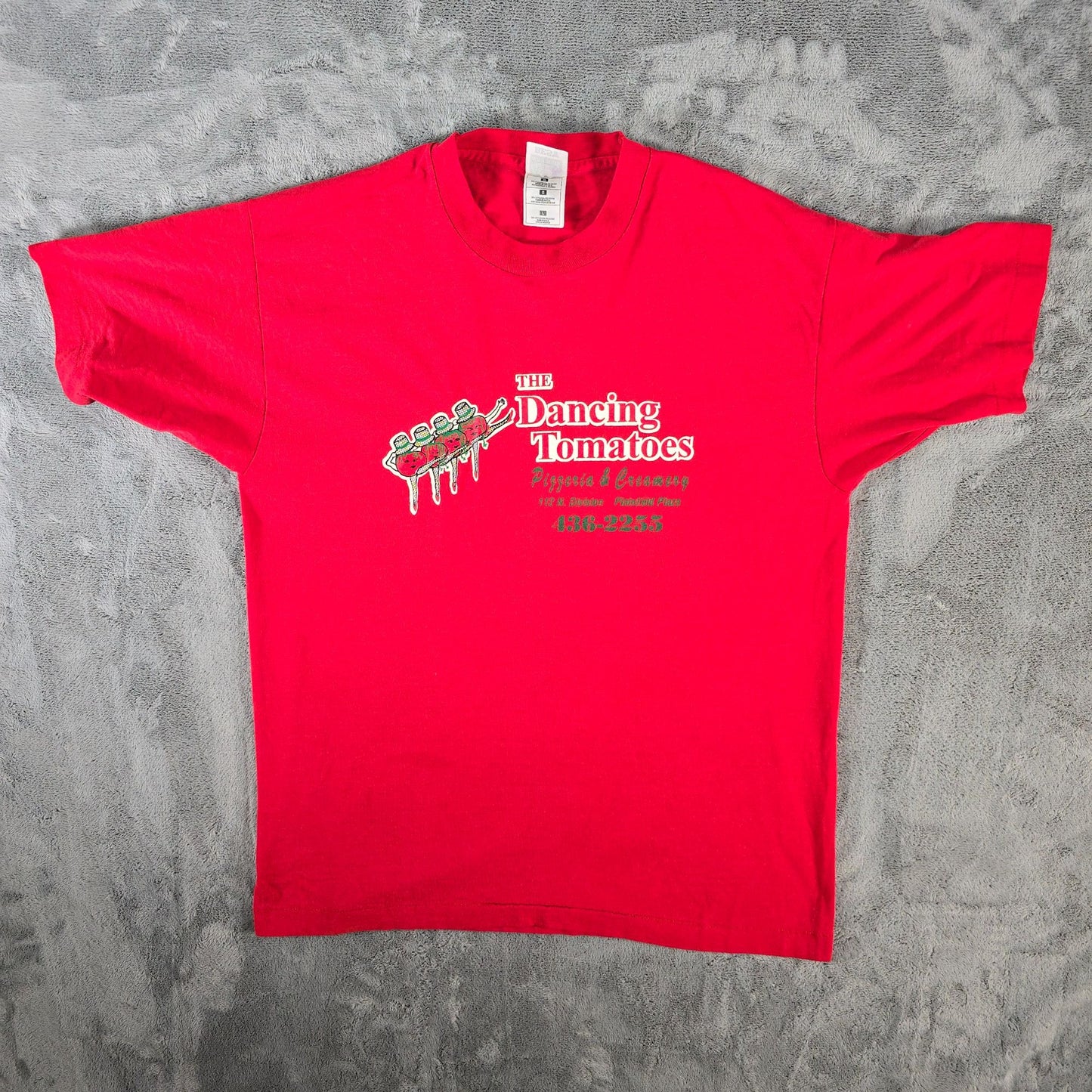 Vintage 1990s The Dancing Tomatoes Pizzeria & Creamery Plainfield IL T-Shirt (L)