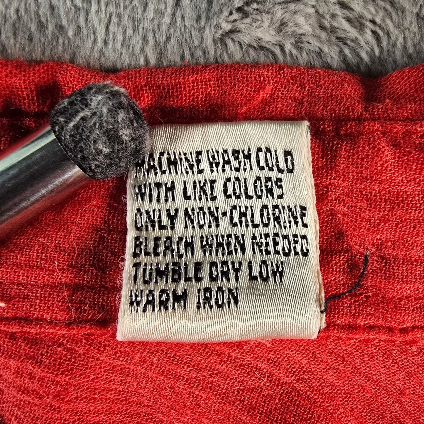 Vintage 1980s Joan Harper Red Collared Button Front Shoulder Padded Blouse (XL)