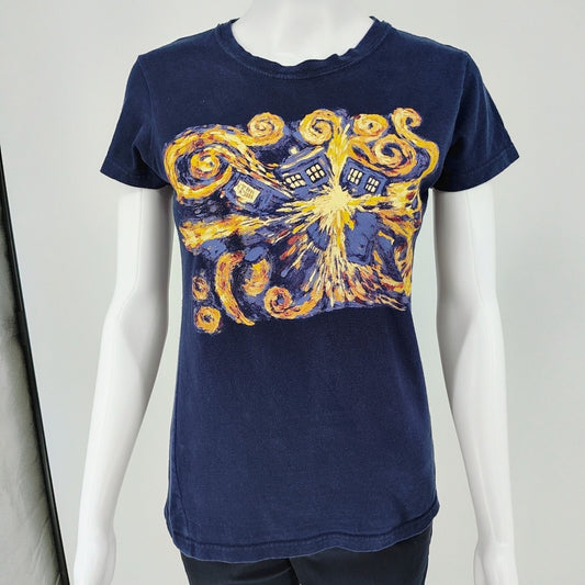 Ripple Junction Women's Doctor Who Tardis Van Gogh Oil Painting T-Shirt (M)
