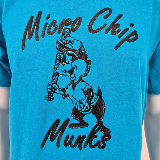 Vintage 1990s Jerzees Proctor & Gamble Micro Chip Munks #13 Teal T-Shirt (M/L)
