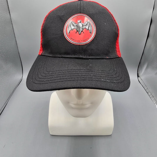 Bacardi Marca De Fabrica Bat Logo Red & Black Mesh Snapback Hat *Fair Condition
