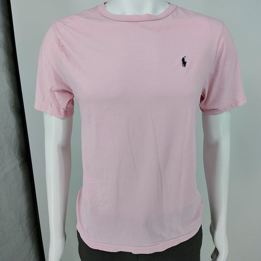 Polo Ralph Lauren Pink T-Shirt Navy Blue Pony Chest Logo (Boys XL 18-20)