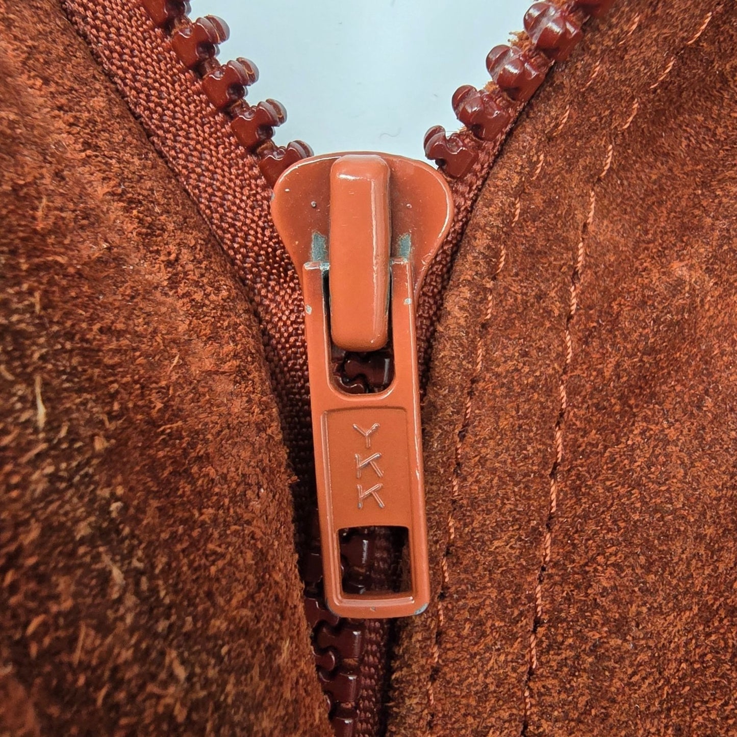 Vintage 1970s Berman's Sherpa Lined Rust Brown Suede Duffle Coat (Medium)