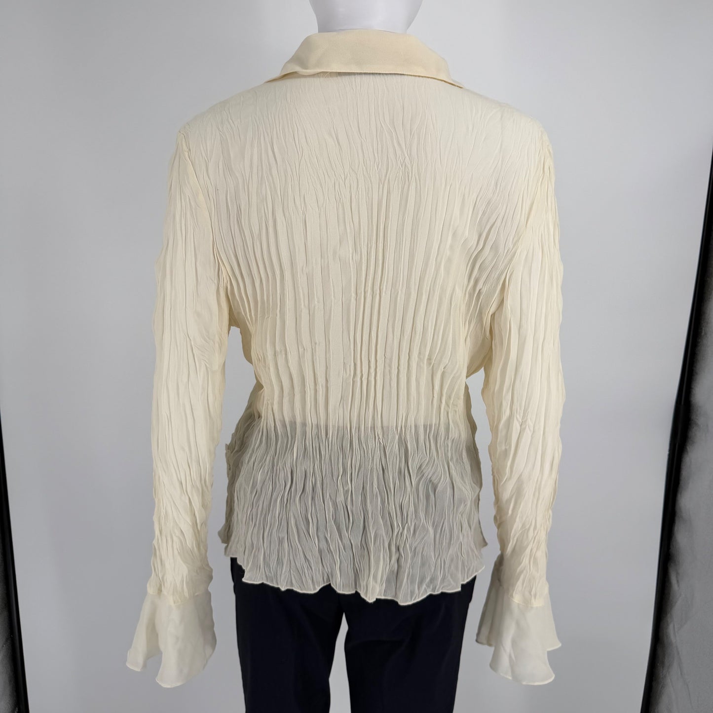 Vintage 2000s Separates by New York City Design Co Ruffle & Lace Sheer Blouse -M